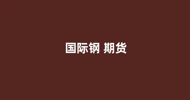 国际钢 期货(钢铁期货行情)_https://www.dcjwmf.com_中金所_第1张